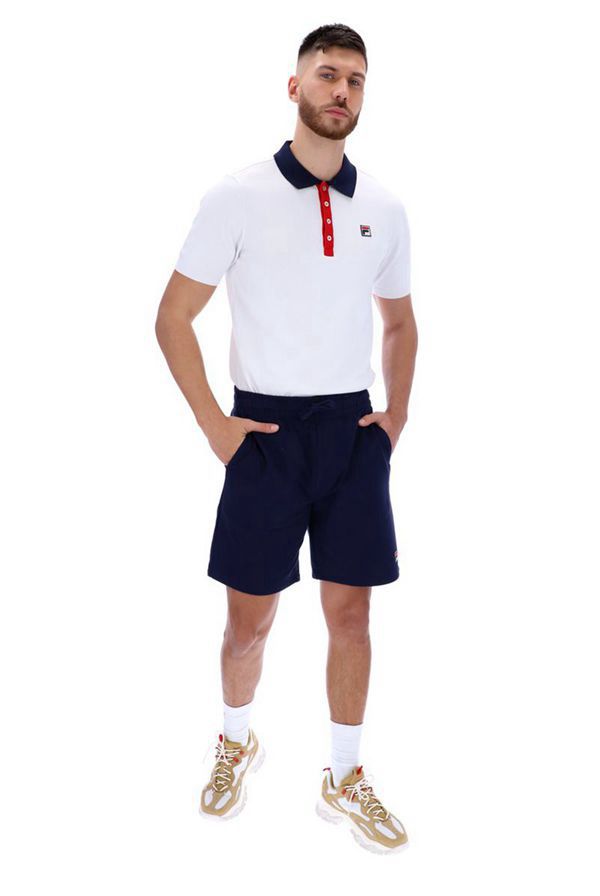 Fila Polokošeľa Panske Biele / Námornícka Modrá - Santiago Knit Vypredaj - Slovakia 48716-VALN